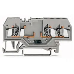 3 conductor component terminal with diode 1N4007, spring-clamp connection, 0.08-2.5 mm², 1 pole, 500 mA, gray, 280-673/281-411