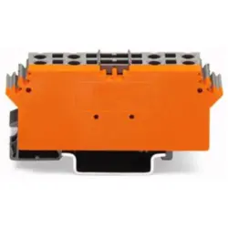 4 conductor basic terminal block, spring-clamp connection, 0.08-2.5 mm², 4 pole, 10 A, 6 kV, gray, 280-762