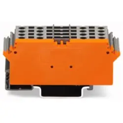 4 conductor basic terminal block, spring-clamp connection, 0.08-2.5 mm², 8 pole, 10 A, 6 kV, gray, 280-764