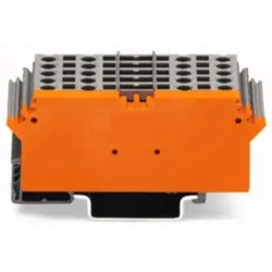 4 conductor basic terminal block, spring-clamp connection, 0.08-2.5 mm², 10 pole, 10 A, 6 kV, gray, 280-765