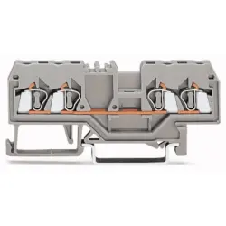 4-wire feed-through terminal, spring-clamp connection, 0.08-2.5 mm², 1 pole, 20 A, 8 kV, gray, 280-833