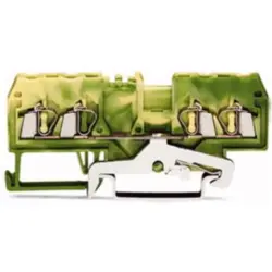 4-wire protective earth terminal, spring-clamp connection, 0.08-2.5 mm², 1 pole, 24 A, 6 kV, yellow/green, 280-837/999-950