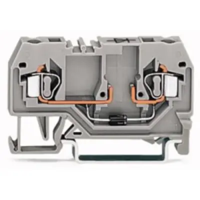 2 conductor component terminal with diode 1N4007, spring-clamp connection, 0.08-2.5 mm², 1 pole, 500 mA, gray, 280-915/281-410 - 1