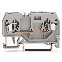2-wire base terminal, spring-clamp connection, 0.08-2.5 mm², 2 pole, 10 A, 6 kV, gray, 280-916