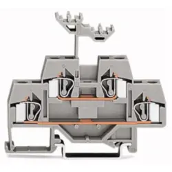Feed-through/feed-through terminal block, spring-clamp connection, 0.08-4.0 mm², 2 pole, 26 A, 6 kV, gray, 281-619