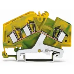 3-wire protective earth terminal, spring-clamp connection, 0.08-4.0 mm², 1 pole, 32 A, yellow/green, 281-637/999-950