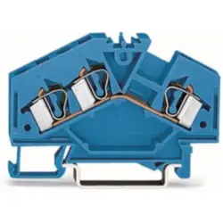 3-wire feed-through terminal, spring-clamp connection, 0.08-4.0 mm², 1 pole, 32 A, 8 kV, blue, 281-651