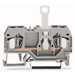2-wire disconnect terminal block, spring-clamp connection, 0.08-4.0 mm², 2 pole, 10 A, 6 kV, gray, 281-912