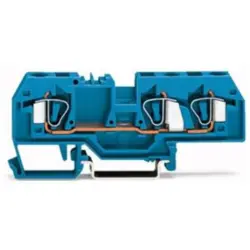 3-wire feed-through terminal, spring-clamp connection, 0.2-6.0 mm², 1 pole, 41 A, 8 kV, blue, 282-684