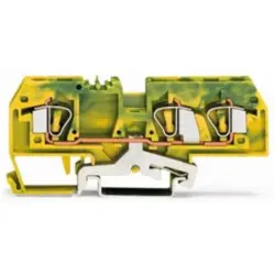 3-wire protective earth terminal, spring-clamp connection, 0.2-6.0 mm², 1 pole, 41 A, yellow/green, 282-687