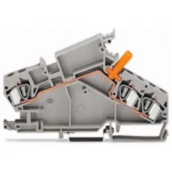 Screw through terminal, spring-clamp connection, 0.2-6.0 mm², 1 pole, 30 A, 6 kV, gray, 282-866