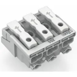 Mains connection terminal, 3 pole, 0.5-2.5 mm², clamping points: 15, white, push-in wire connection, 24 A, 294-4003