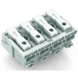 Mains connection terminal, 4 pole, 0.5-2.5 mm², clamping points: 20, white, push-in wire connection, 24 A, 294-4004