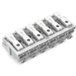 Mains connection terminal, 6 pole, 0.5-2.5 mm², clamping points: 30, white, push-in wire connection, 24 A, 294-4006