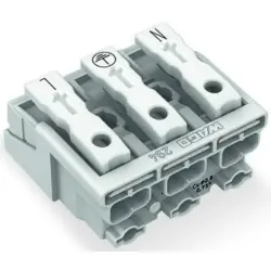 Mains connection terminal, 3 pole, 0.5-2.5 mm², clamping points: 15, white, push-in wire connection, 24 A, 294-4013