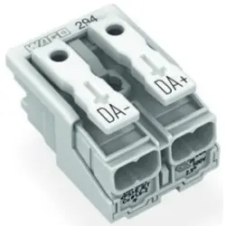 Mains connection terminal, 2 pole, 0.5-2.5 mm², clamping points: 10, white, push-in wire connection, 24 A, 294-4032