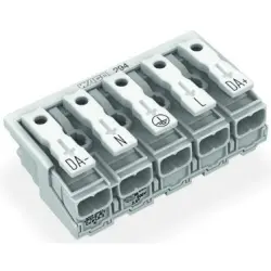 Mains connection terminal, 5 pole, 0.5-2.5 mm², clamping points: 10, white, push-in wire connection, 24 A, 294-4075