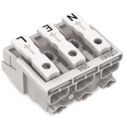 Mains connection terminal, 3 pole, 0.5-2.5 mm², clamping points: 15, white, push-in wire connection, 24 A, 294-4093/3025-000
