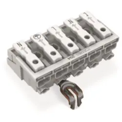 Mains connection terminal, 5 pole, 0.5-2.5 mm², clamping points: 25, white, push-in wire connection, 24 A, 294-4225