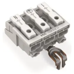 Mains connection terminal, 3 pole, 0.5-2.5 mm², clamping points: 25, white, push-in wire connection, 24 A, 294-4253