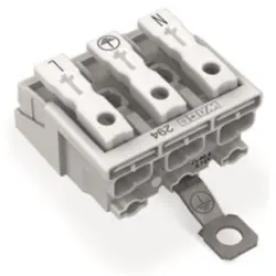 Mains connection terminal, 3 pole, 0.5-2.5 mm², clamping points: 15, white, push-in wire connection, 24 A, 294-4413