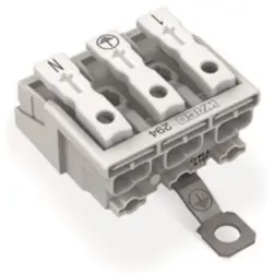 Mains connection terminal, 3 pole, 0.5-2.5 mm², clamping points: 15, white, push-in wire connection, 24 A, 294-4453