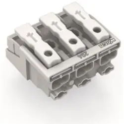 Mains connection terminal, 3 pole, 0.5-2.5 mm², clamping points: 15, white, push-in wire connection, 24 A, 294-5003