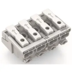 Mains connection terminal, 4 pole, 0.5-2.5 mm², clamping points: 25, white, push-in wire connection, 24 A, 294-5004