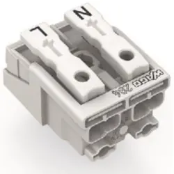Mains connection terminal, 2 pole, 0.5-2.5 mm², clamping points: 10, white, push-in wire connection, 24 A, 294-5012