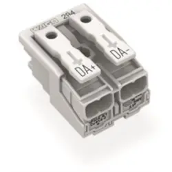 Mains connection terminal, 2 pole, 0.5-2.5 mm², clamping points: 10, white, push-in wire connection, 24 A, 294-5032