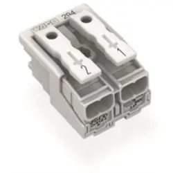 Mains connection terminal, 2 pole, 0.5-2.5 mm², clamping points: 10, white, push-in wire connection, 24 A, 294-5042