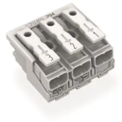 Mains connection terminal, 3 pole, 0.5-2.5 mm², clamping points: 15, white, push-in wire connection, 24 A, 294-5043