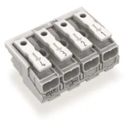 Mains connection terminal, 4 pole, 0.5-2.5 mm², clamping points: 20, white, push-in wire connection, 24 A, 294-5044