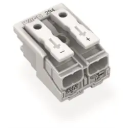 Mains connection terminal, 2 pole, 0.5-2.5 mm², clamping points: 10, white, push-in wire connection, 24 A, 294-5072