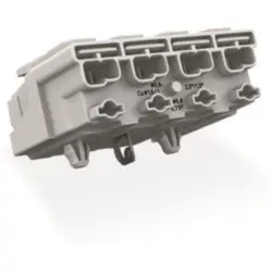 Mains connection terminal, 4 pole, 0.5-2.5 mm², clamping points: 20, white, push-in wire connection, 24 A, 294-5114