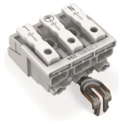 Mains connection terminal, 3 pole, 0.5-2.5 mm², clamping points: 15, white, push-in wire connection, 24 A, 294-5213