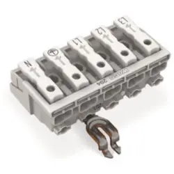 Mains connection terminal, 5 pole, 0.5-2.5 mm², clamping points: 25, white, push-in wire connection, 24 A, 294-5315