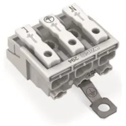 Mains connection terminal, 3 pole, 0.5-2.5 mm², clamping points: 15, white, push-in wire connection, 24 A, 294-5423