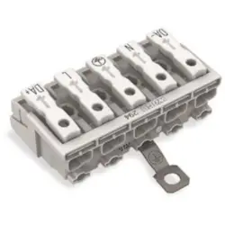 Mains connection terminal, 5 pole, 0.5-2.5 mm², clamping points: 25, white, push-in wire connection, 24 A, 294-5475