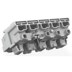 Mains connection terminal, 5 pole, 0.5-2.5 mm², clamping points: 4, white, push-in wire connection, 24 A, 294-8025