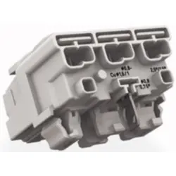 Mains connection terminal, 3 pole, 0.5-2.5 mm², clamping points: 4, white, push-in wire connection, 24 A, 294-8113