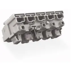 Mains connection terminal, 5 pole, 0.5-2.5 mm², clamping points: 4, white, push-in wire connection, 24 A, 294-8115