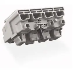 Mains connection terminal, 4 pole, 0.5-2.5 mm², clamping points: 4, white, push-in wire connection, 24 A, 294-8124
