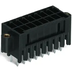 Pin header, 28 pole, pitch 3.5 mm, straight, black, 713-1414/107-000