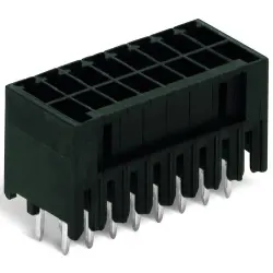 Pin header, 32 pole, pitch 3.5 mm, straight, black, 713-1416