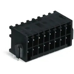 Pin header, 8 pole, pitch 3.5 mm, angled, black, 713-1424/116-000