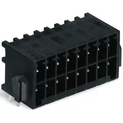 Pin header, 10 pole, pitch 3.5 mm, angled, black, 713-1425/037-000