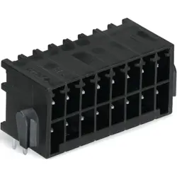 Pin header, 10 pole, pitch 3.5 mm, angled, black, 713-1425/116-000/997-406