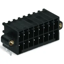 Pin header, 10 pole, pitch 3.5 mm, angled, black, 713-1425/117-000/997-406