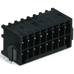 Pin header, 14 pole, pitch 3.5 mm, angled, black, 713-1427/116-000